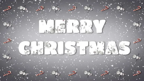 Festive Loop with "Merry Christmas" Text. Snowman and Candy Cane Frame. Stock Footage 115917992