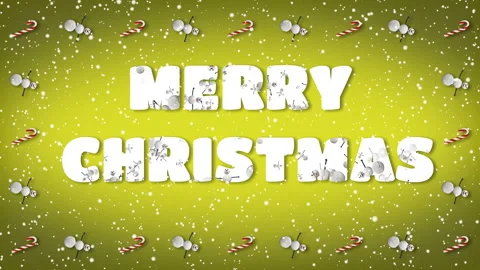 Festive Loop with "Merry Christmas" Text. Snowman and Candy Cane Frame. Stock Footage 115919606