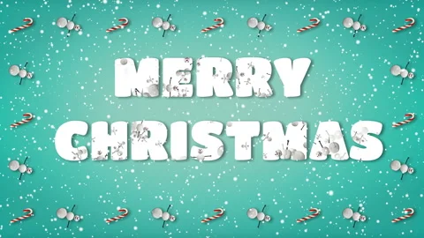Festive Loop with "Merry Christmas" Text. Snowman and Candy Cane Frame. Stock Footage 115920555