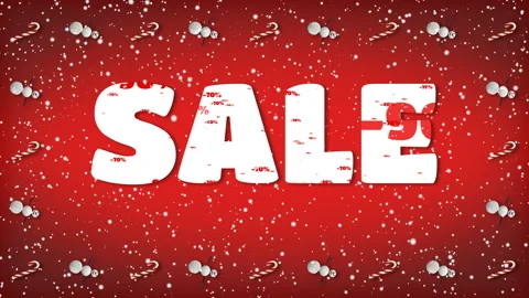 Festive Loop with Text "SALE". Snowman and Candy Cane Frame. Stock Footage 116056776