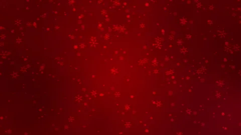 A Festive Looping Animation Featuring Falling Snowflakes Against a Vibrant Red Stock Footage 321668494