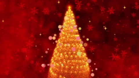 A Festive Looping Animation Featuring a Glittering Christmas Tree Surrounded by Stock Footage 318572957