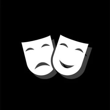 Festive masks icon flat Stock Illustration
