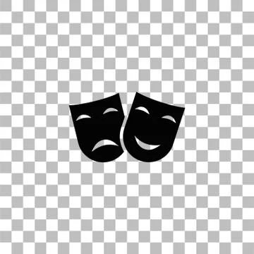 Festive masks icon flat Stock Illustration