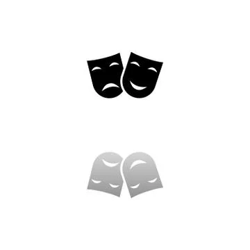 Festive masks icon flat Stock Illustration