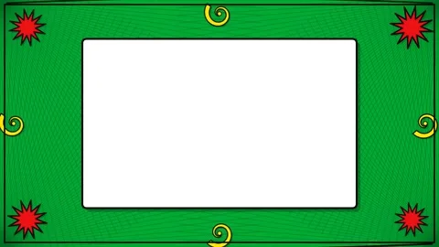 Festive Motion Background with Green Frame and Red Decorations for Celebratio Stockbeeldmateriaal 342757939