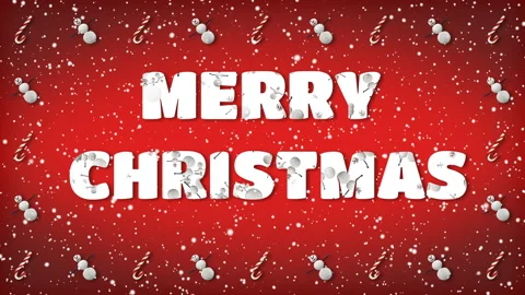 Festive Motion with "Merry Christmas" Text, Snowman and Candy Cane Frame.  Stock Footage 114857258