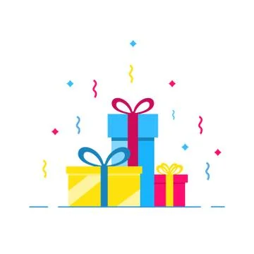 Festive multi-colored boxes Stock Illustration