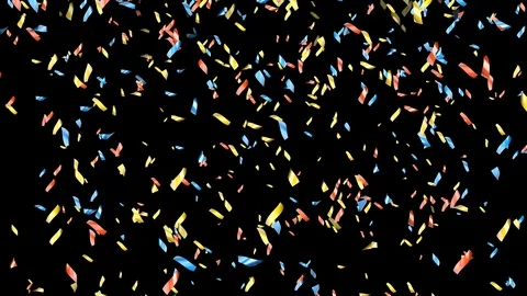 Festive multi-colored confetti falls continuously down. Stock Footage 122186701
