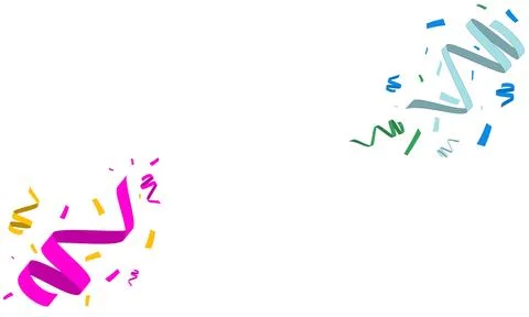 Festive multi-colored confetti. Serpentine spins on a transparent background. Stock Illustration