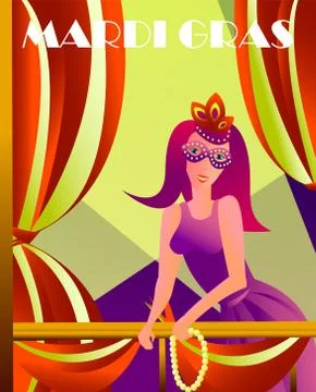 Festive multicolor background. Happy Mardi Gras card. Stock Illustration