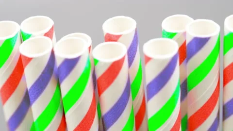 Festive multicolored cocktail tubes, camera movement Stock Footage 143587871