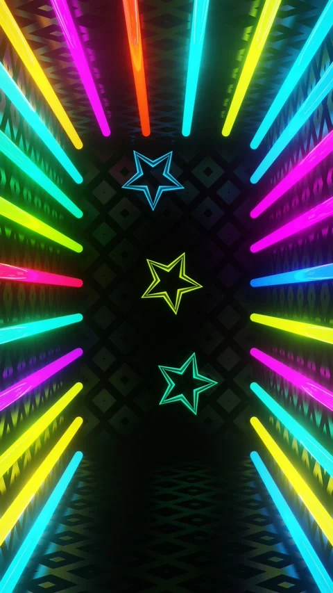 Festive neon box with overflows of neon lights 스톡 동영상 209540093