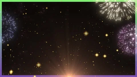 Festive new year celebration background with bright fireworks explosions and Stock Footage 337464943