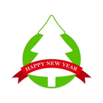 Festive New Year label. Vector Illustration Stock Illustration
