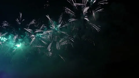 Festive night fireworks. Video stock 106835199