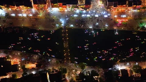 Festive Night in Hoi An with Lanterns and Riverboats Video stock 308956552
