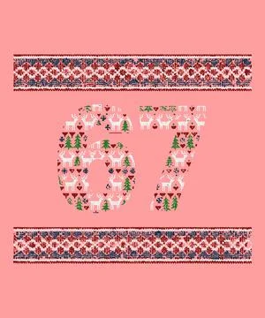 Festive Nordic Sixty Seven Pattern For Joyful Winter Holiday Celebrations And Stock Illustration