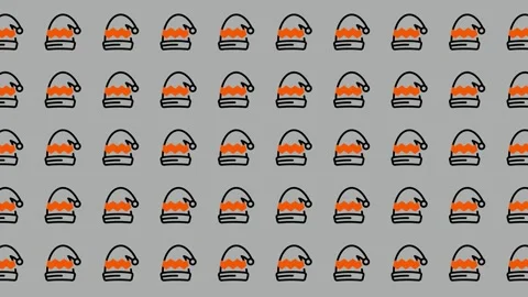 Festive Orange Hats - A Seamless Pattern for Holiday Cheer. Stock Footage 325376969