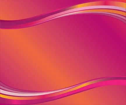 Festive orange purple gradient background with waves Stock Illustration