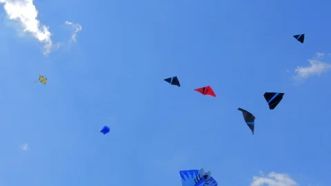 Festive Parade of Kites Stock Footage 127559726