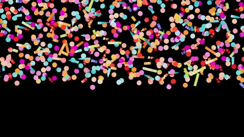 Festive party decoration drops down creating a joyful celebration atmosphere Видео 341408648