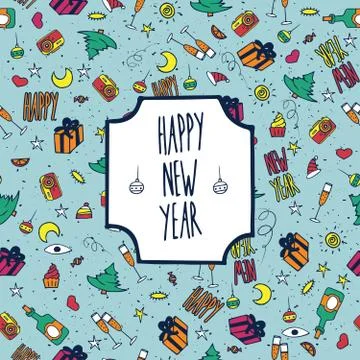 Festive pattern Happy New Year Stock Illustration