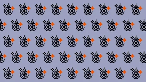 Festive Pattern - Repeating Clockwork Toys on Light Purple Background. Stock Footage 325377372