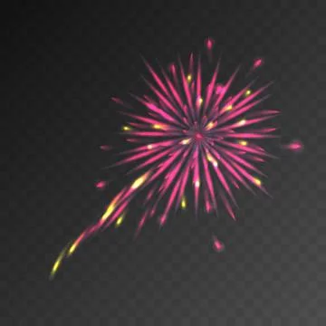 Festive patterned firework bursting sparkling pictogram against transparent mesh Illustrazione stock
