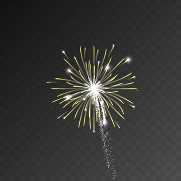 Festive patterned firework bursting sparkling pictogram against transparent mesh Illustrazione stock