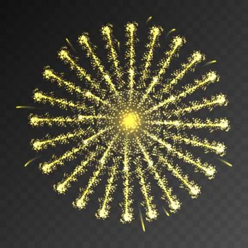 Festive patterned firework bursting sparkling pictogram against transparent mesh Illustrazione stock