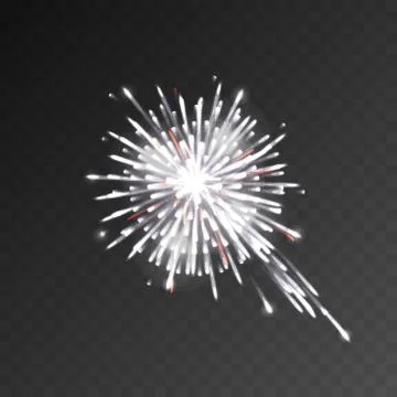 Festive patterned firework bursting sparkling pictogram against transparent mesh Illustrazione stock