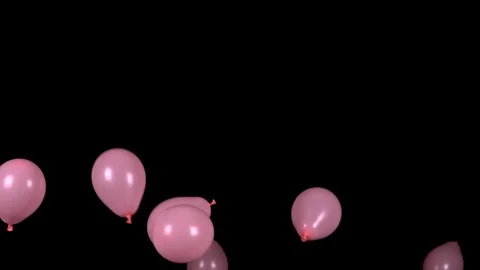 Festive pink balloons take off on a blac... | Stock Video | Pond5