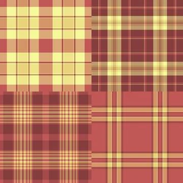 Festive plaid bundle built for product mockups. Thanksgiving tartan backgroun Illustrazione stock