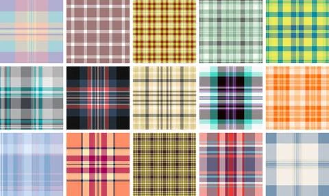 Festive plaid bundle built for product mockups. Holiday tartan backgrounds .. イラスト素材