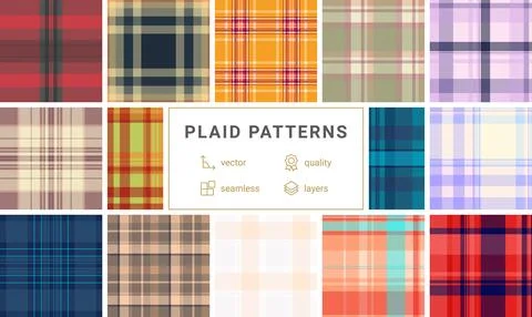 Festive plaid bundle built for product mockups. Holiday tartan backgrounds .. Stock Illustration