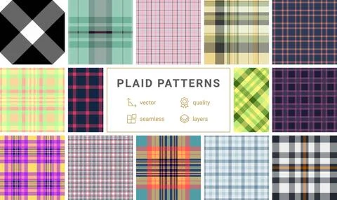 Festive plaid bundle built for product mockups. Thanksgiving tartan backgroun Stock Illustration