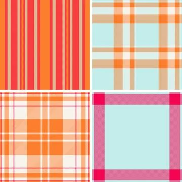 Festive plaid pattern pack created for Christmas labels. Tartan designs add t 스톡 일러스트