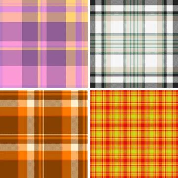 Festive plaid pattern pack created for Christmas labels. Tartan designs add t Stock Illustration
