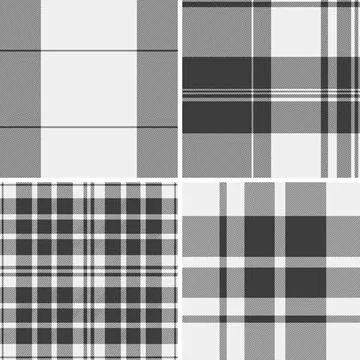 Festive plaid pattern pack created for Halloween labels. Tartan designs add t Stock Illustration