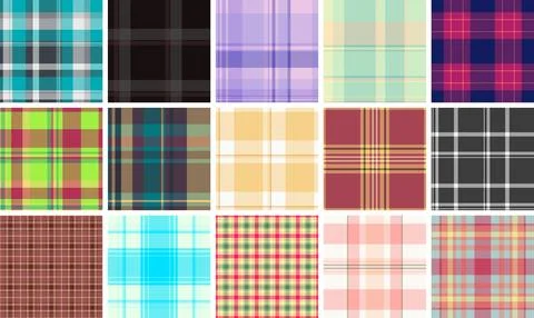Festive plaid pattern pack tailored for New Year packaging. Coordinated tar.. イラスト素材