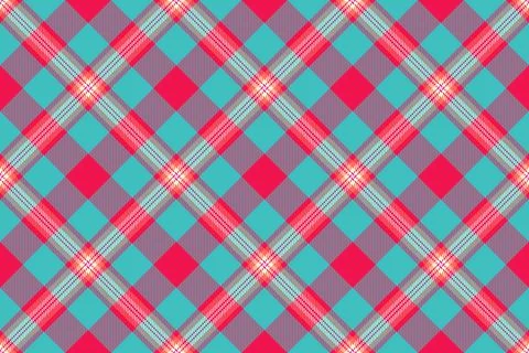 Festive plaid pattern in vibrant turquoise and crimson. Traditional design fo Stock Illustration