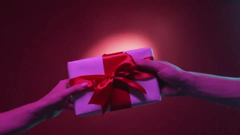 Festive present friendly couple happy holidays Stock Footage 168621409