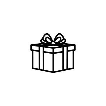 Festive present gift box outline icon for special occasions and events Stock Illustration