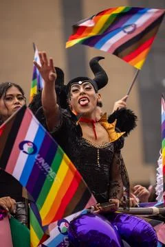 Festive Pride Parade in Lima Stock Photos