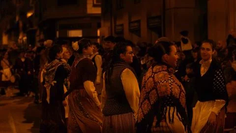 Festive procession olentzero on December 24, 2022 in the city of Pamplona Stock Photos