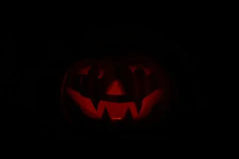 Festive pumpkin on a dark background. Stock Photos