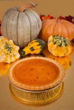Festive Pumpkin Pie Stock Photos
