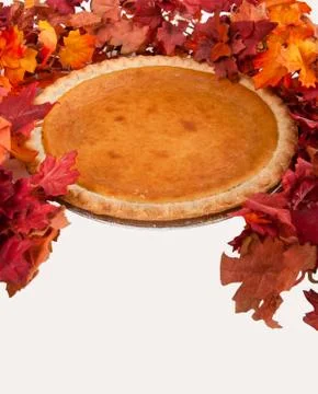 Festive Pumpkin Pie Stock Photos