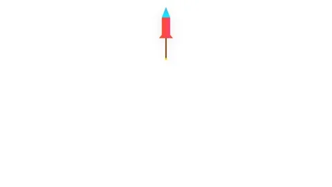 Festive pyrotechnic rocket launching upwards and bursting into shimmering g.. Видео 346006886